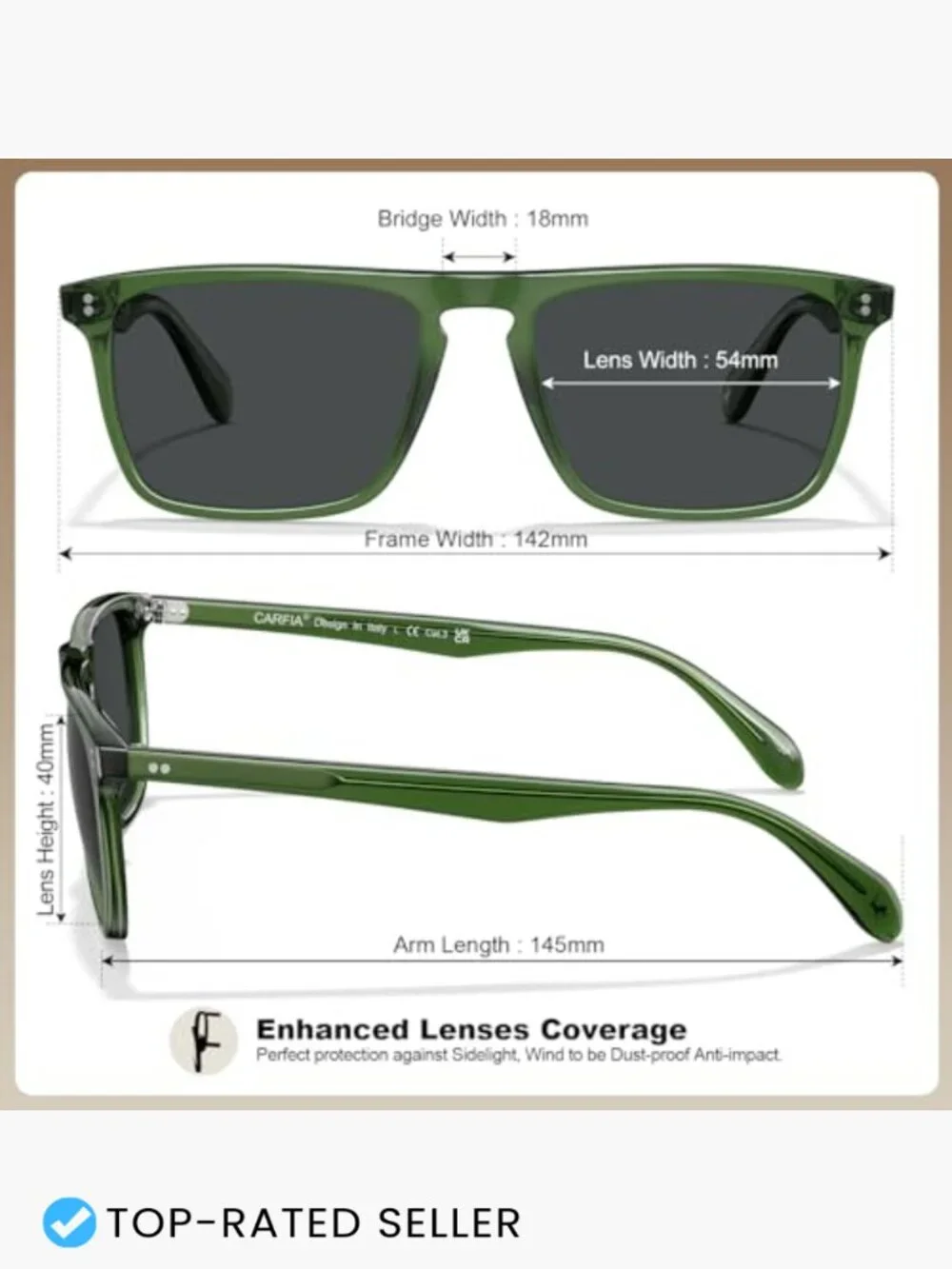 Retro Polarized Sunglasses UV Protection Hand-crafted Acetate Frame Classic